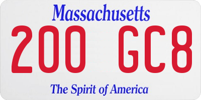 MA license plate 200GC8