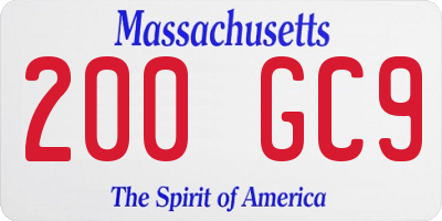 MA license plate 200GC9