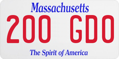 MA license plate 200GD0