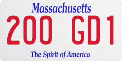MA license plate 200GD1