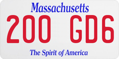 MA license plate 200GD6