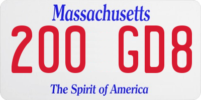 MA license plate 200GD8