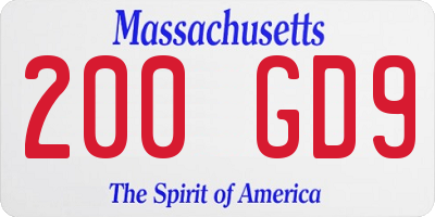 MA license plate 200GD9