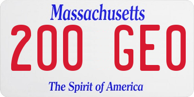 MA license plate 200GE0