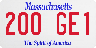 MA license plate 200GE1