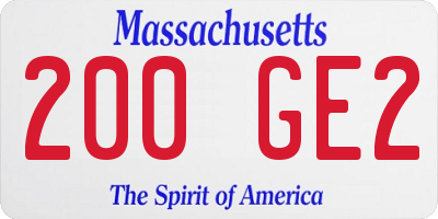 MA license plate 200GE2