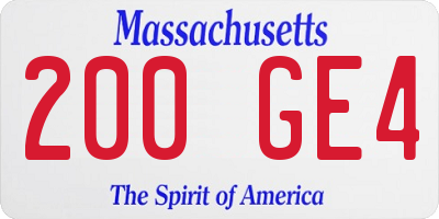 MA license plate 200GE4