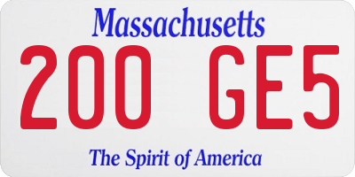 MA license plate 200GE5