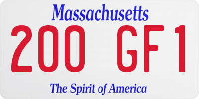 MA license plate 200GF1