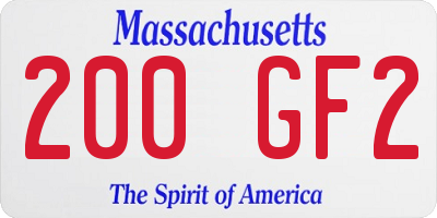 MA license plate 200GF2