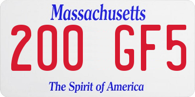 MA license plate 200GF5