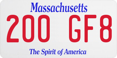 MA license plate 200GF8