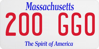 MA license plate 200GG0