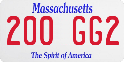 MA license plate 200GG2