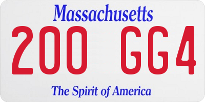 MA license plate 200GG4