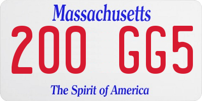 MA license plate 200GG5