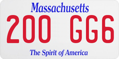 MA license plate 200GG6