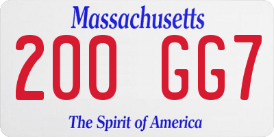 MA license plate 200GG7