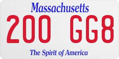 MA license plate 200GG8
