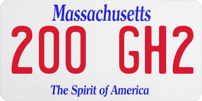 MA license plate 200GH2