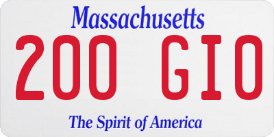 MA license plate 200GI0