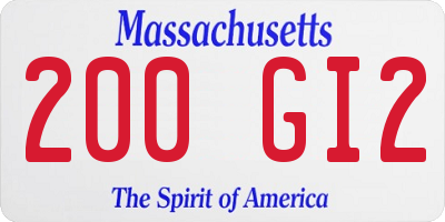 MA license plate 200GI2