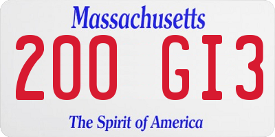 MA license plate 200GI3