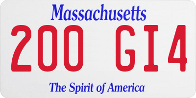 MA license plate 200GI4