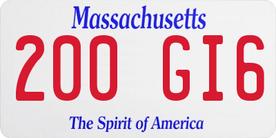 MA license plate 200GI6