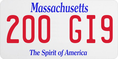 MA license plate 200GI9