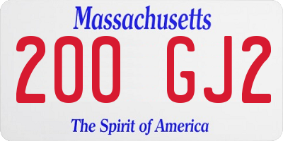 MA license plate 200GJ2