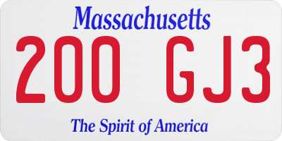 MA license plate 200GJ3