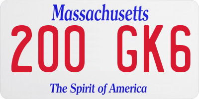 MA license plate 200GK6