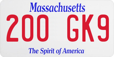 MA license plate 200GK9
