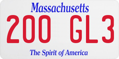 MA license plate 200GL3