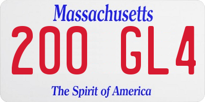 MA license plate 200GL4