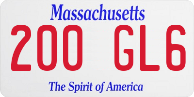 MA license plate 200GL6