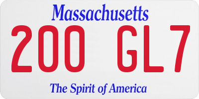 MA license plate 200GL7