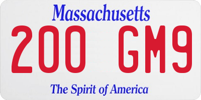MA license plate 200GM9