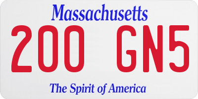 MA license plate 200GN5