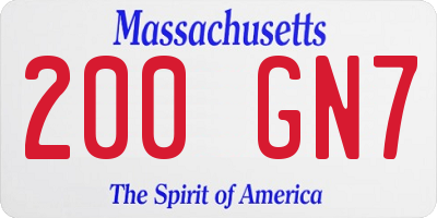 MA license plate 200GN7
