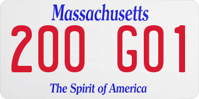 MA license plate 200GO1