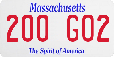 MA license plate 200GO2