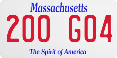 MA license plate 200GO4