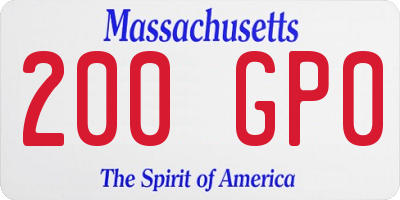 MA license plate 200GP0
