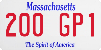 MA license plate 200GP1