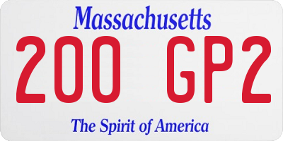 MA license plate 200GP2