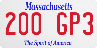 MA license plate 200GP3