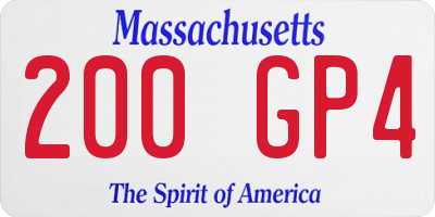MA license plate 200GP4