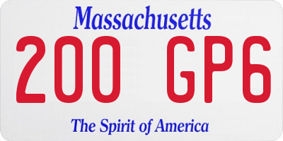 MA license plate 200GP6